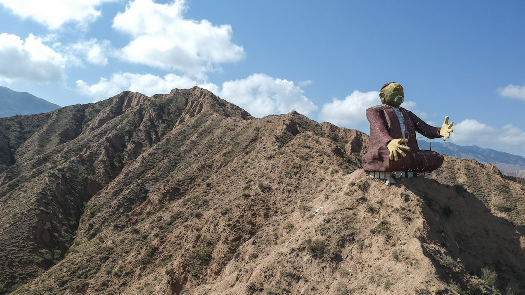 Kyrgyzstan-drone-Issyk Kul_mountain with Budha_0776